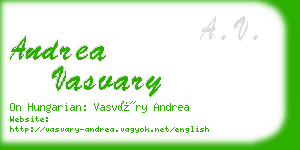 andrea vasvary business card